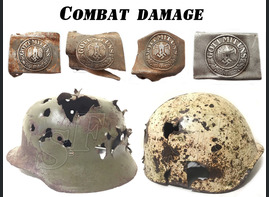Wehrmacht Buckle with battle damage and helmets...