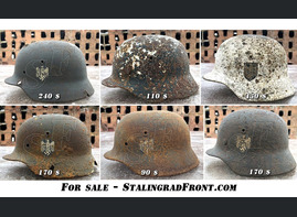 Winter camo helmet with decal (RARE!!!) and another 3 Reich helmets
