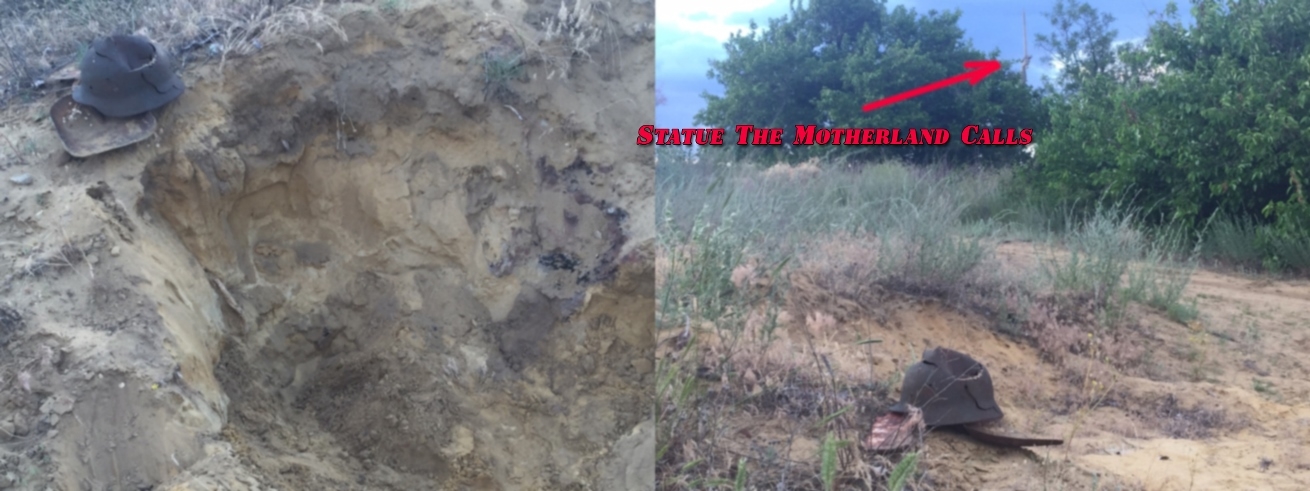 On of helmets found on Mamayev Hill, 2013