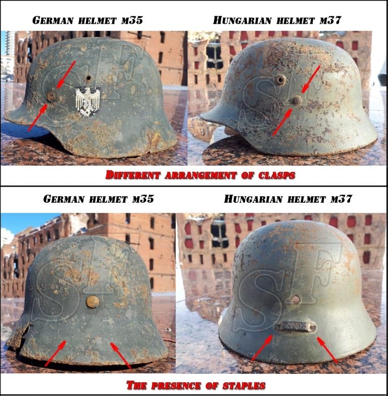 How to easily distinguish a German helmet from the Hungarian one How to easily distinguish a German helmet from the Hungarian one