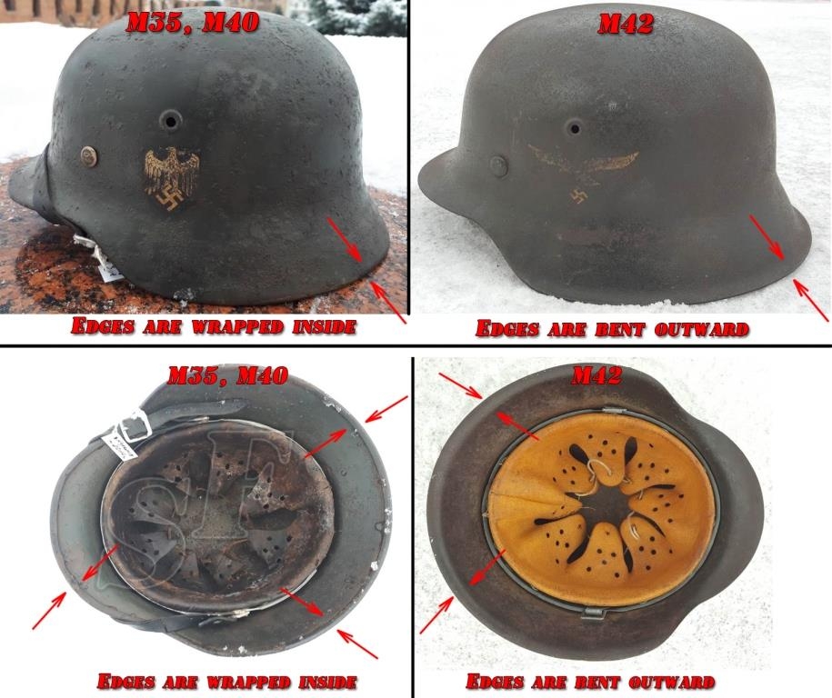 M42 helmet’s difference from M35 and M40