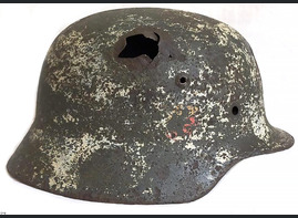 Winter camo German helmet M35 DD / from Stalingrad