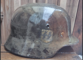 Waffen SS helmet M35 DD / from Demyansk pocket
