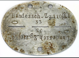 German dogtag Landessch.Zg.110/XI / from Stalingrad