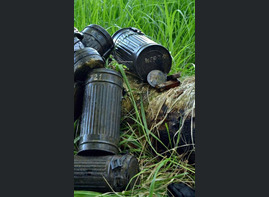 German gas mask canister / from Demyansk