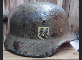 Waffen SS "Wiking" helmet M40 DD / from Rostov