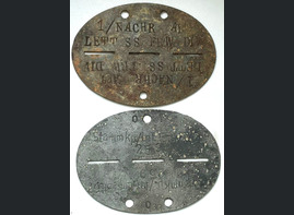 German dogtag 1/NACHR LETTFRW DIV + dogtag Stamm kp./ Inf Ers. btl. 67