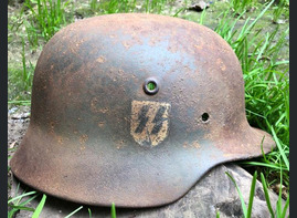 Waffen-SS helmet M40 / from Demyansk