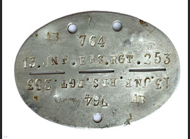 German dogtag 13.Jnf.Ers.Rgt.253 / from Moscow