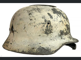 Winter camo German helmet M40 / from Leningrad