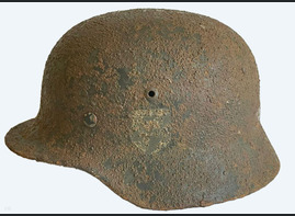 Waffen SS helmet M35 / from Luga