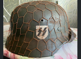 Restored German helmet M40, Waffen SS