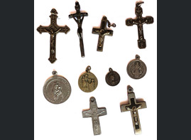 German catholic pendants and crosses / from Leningrad 