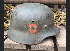 Ordnungspolizei helmet M35 / from Stalingrad