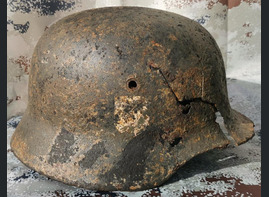 German helmet M35 / from river at Velikie Luki