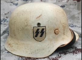 Restored German helmet M35, Waffen SS