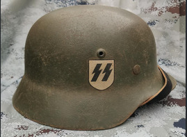 Restored German helmet M35, Waffen SS