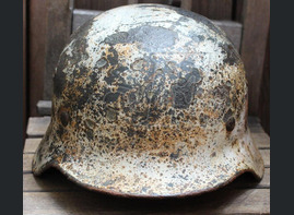 WW2 Wehrmacht Winter camo helmet with decal for sale
