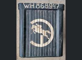Car battery with the logo of the 24th Panzer Division