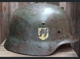 Waffen SS helmet M35 DD / from Demyansk Pocket
