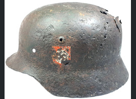 Waffen SS helmet M35 DD / from Demyansk Pocket
