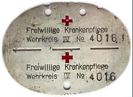 Dogtag Freiwillige Krankenpflege Wehrkreis IV / from Koenigsberg