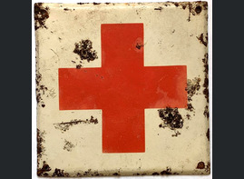 Enamel red cross plate