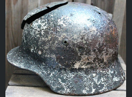 Winter camo German helmet M35 / from Vyazma