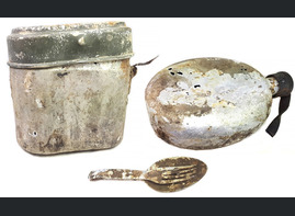 Mess tin, flask and fork-spoon / from Stalingrad