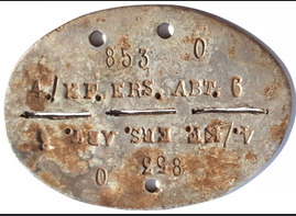 Dogtag 4./KF.ERS.ABT.6 / from Stalingrad