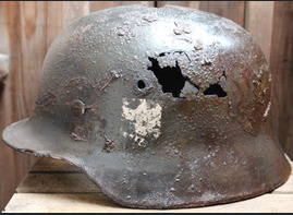 Spanish Blue Division helmet M40 / from Leningrad