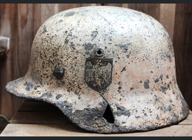 Winter camo Wehrmacht helmet M40 / from Novgorod