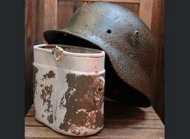 German helmet M35 + Mess tin / from Koenigsberg