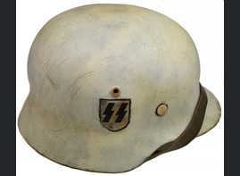 Restored Winter camo Waffen-SS helmet M35 DD