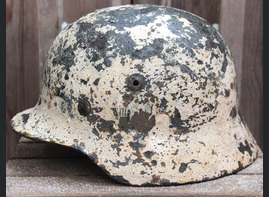 Winter camo German helmet M40 / from Leningrad