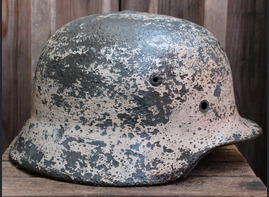 Winter camo German helmet M40 / from Königsberg