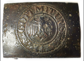 Iron Wehrmacht belt buckle "Gott mit Uns" / from Koenigsberg