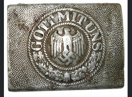 Aluminum Wehrmacht belt buckle "Gott mit Uns" / from Kalinin