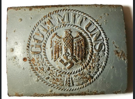 Iron Wehrmacht belt buckle "Gott mit Uns" / from Murmansk