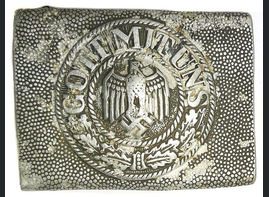 Aluminum Wehrmacht belt buckle "Gott mit Uns" / from Novgorod