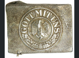 Aluminum Wehrmacht belt buckle "Gott mit Uns" / from Belgorod
