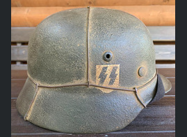 Restored German helmet M35 DD, Waffen SS