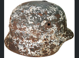 Winter camo German helmet M35 / from Bryansk