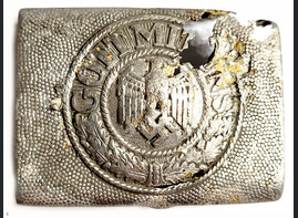 Aluminum Wehrmacht belt buckle "Gott mit Uns" / from Stalingrad