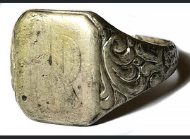 German Silver Ring with initials / from Stalingrad