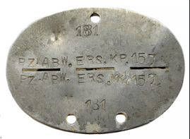 German dogtag PZ.ABW.ERS.KP.157 / from Stalingrad