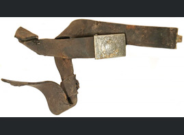Aluminium Wehrmacht belt with buckle "Gott mit Uns" / from Stalingrad