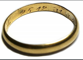 Gold (585 sample) Wedding ring / from Stalingrad