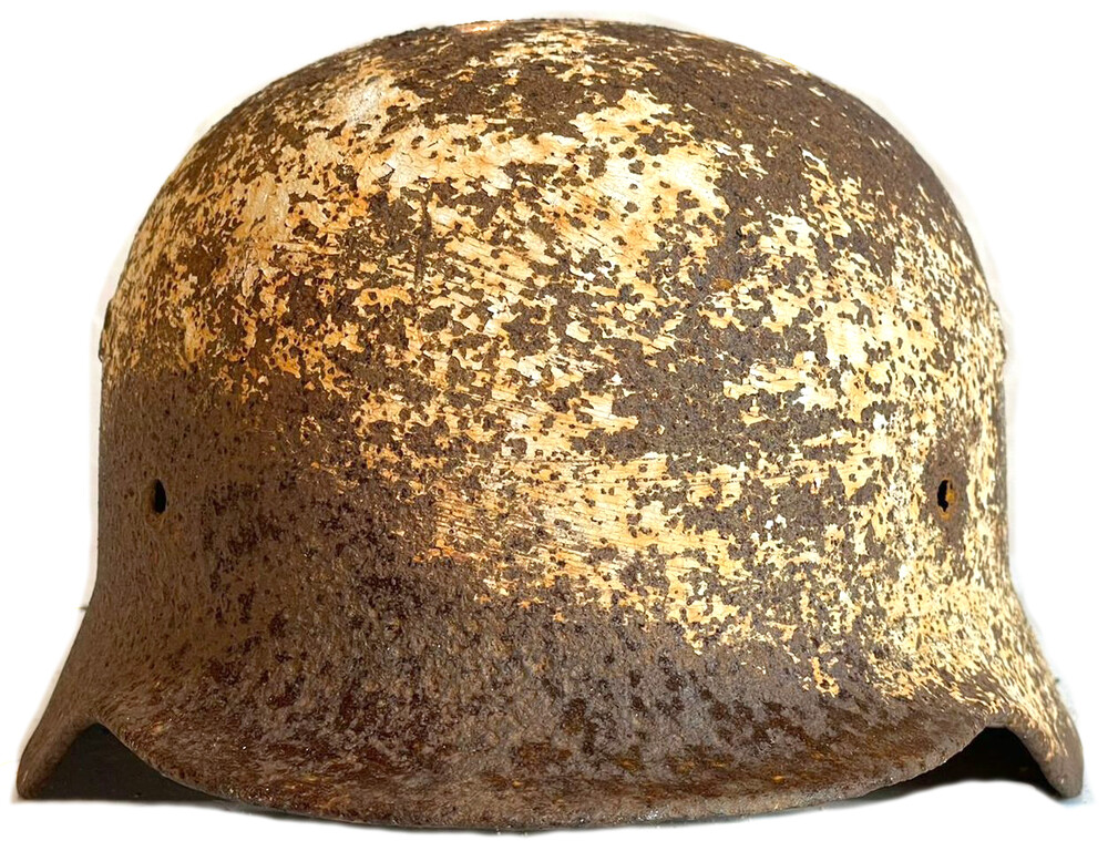 Winter camo German helmet M40 / from Demyansk pocket