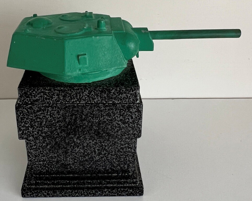 A statuette of a tank tower